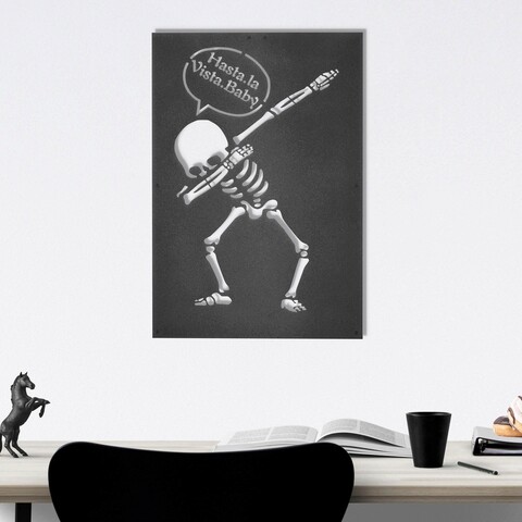 Decoratiune de perete, Skeleton 1, Metal, Dimensiune: 45 x 70 cm, Negru Ledena