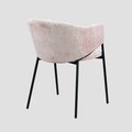 Scaun Prazer, Homla, 60.5x55x78 cm, metal/catifea din poliester, roz