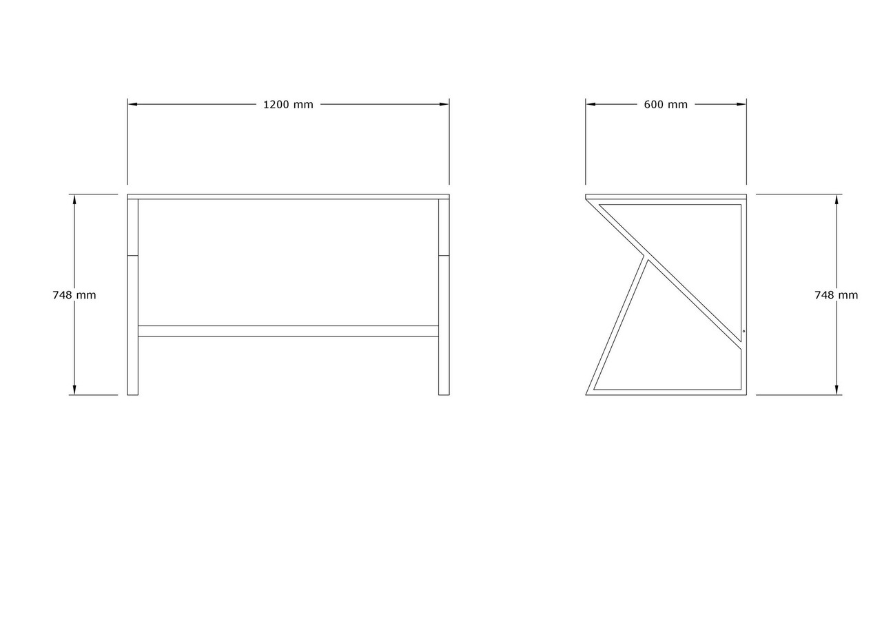 Birou, Asse Home, Murren, 120x75x60 cm, Alb