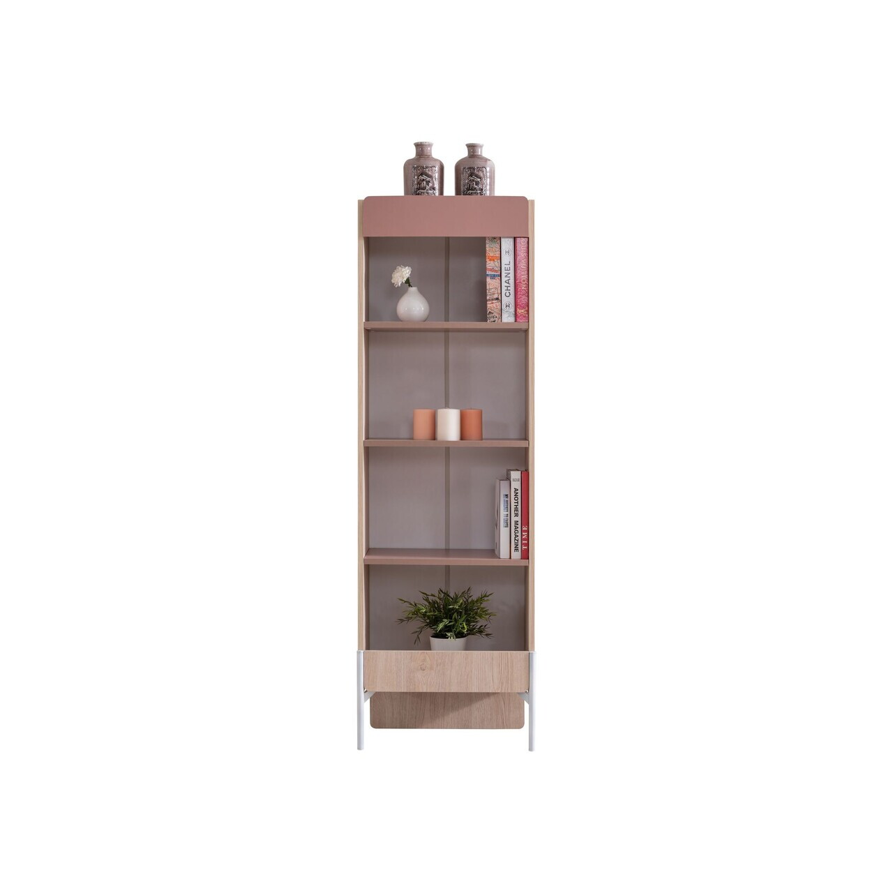 Corp biblioteca, Hanah Home, Rosetta, 54x170x54 cm, PAL, Maro / Roz - view 2