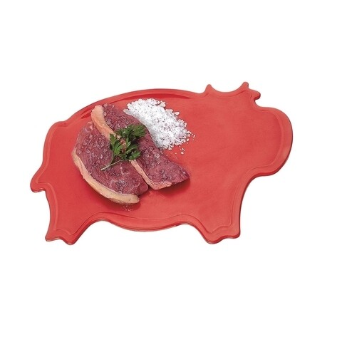 Tocator in forma de porc, Casar, 0.8 x 23 x 32 cm, plastic, rosu