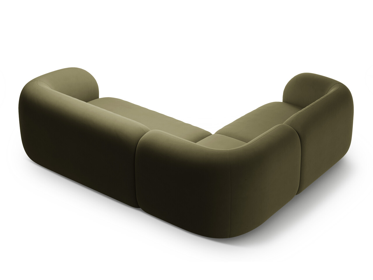 Coltar stanga 4 locuri, Kate, Micadoni, 252x220x76 cm, catifea, verde - 1 | YEO