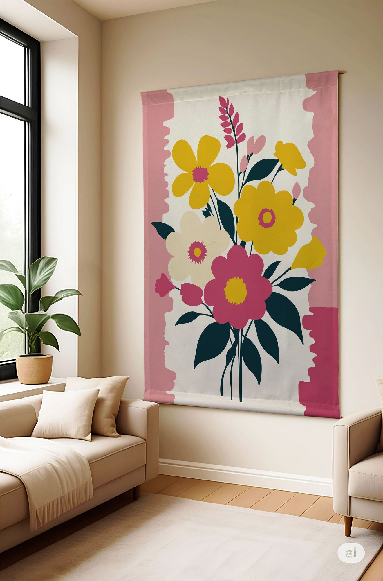 Tablou decorativ, Polybaby 6, Amestec bumbac, Lățime: 100 cm Înălțime: 140 cm, Multicolor