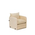 Canapea extensibilă cu 1 loc, Futon, 859FTN2879, Metal , Crem