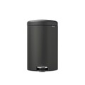 Cos de gunoi cu pedala, Brabantia, NewIcon Mineral Infinite Grey, 20 L, 38x29x46.7 cm, otel, gri