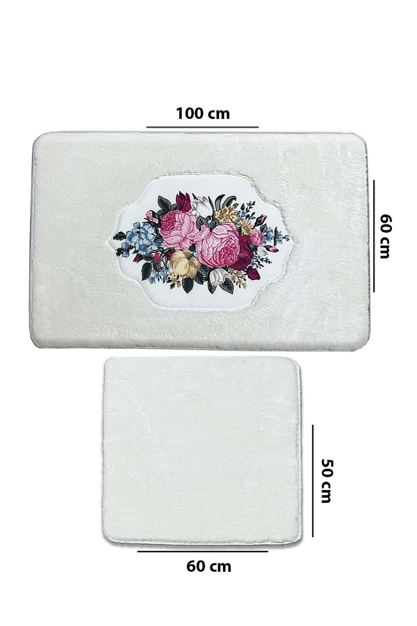 Set covorase de baie, L'essentiel Maison, Bella Rose, Ecru - imagine 2