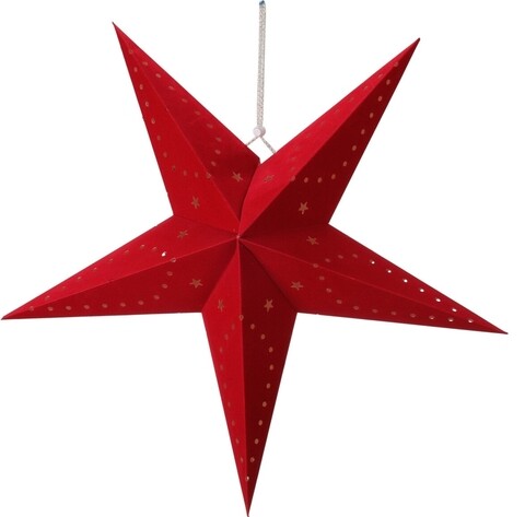 Decoratiune luminoasa star, Ø45 cm, hartie, rosu