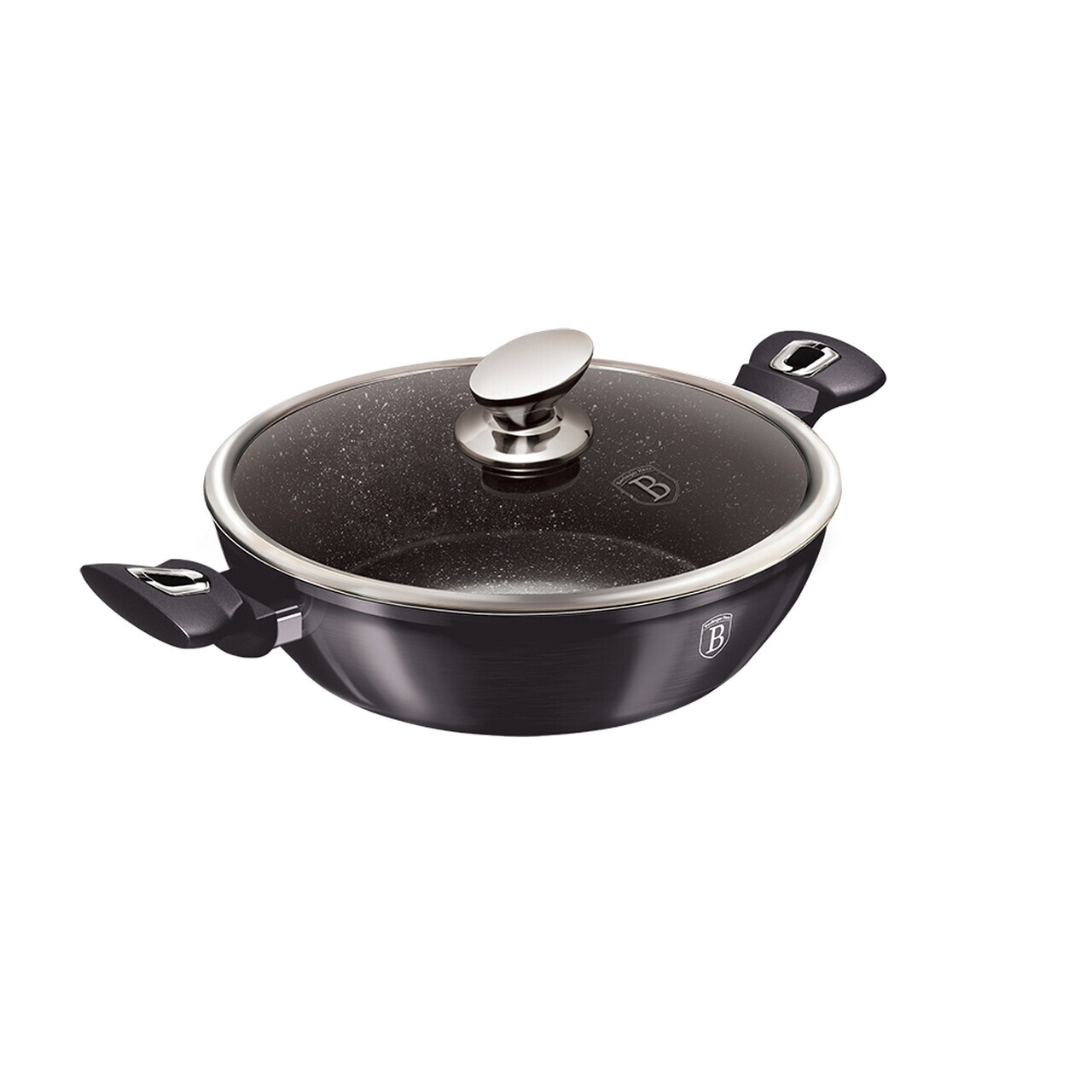 Oala cu capac Berlinger Haus, Carbon Pro, 28 cm, 3.8 L, aluminiu forjat, gri inchis - view 3