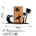 Decoratiune de perete, Surfer Life, Dimensiuni: 57 x 84 cm, Nuc / Negru