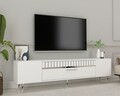 Comoda TV, Olivia, Dekolp1, Alb / Argintiu