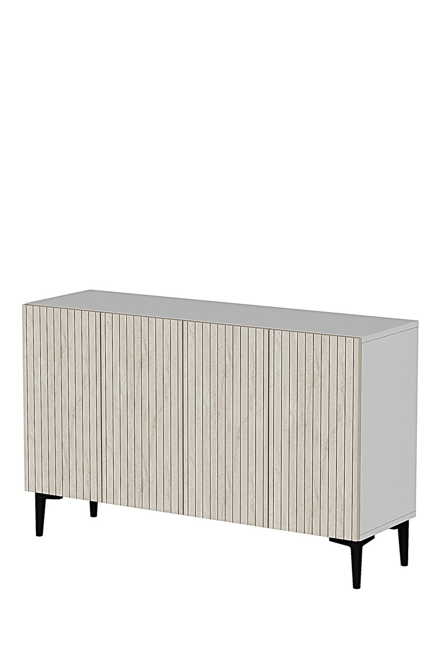 Consola, Hanah Home, Zeynep 120, 120x79x32 cm, Alb / Travertin - view 4