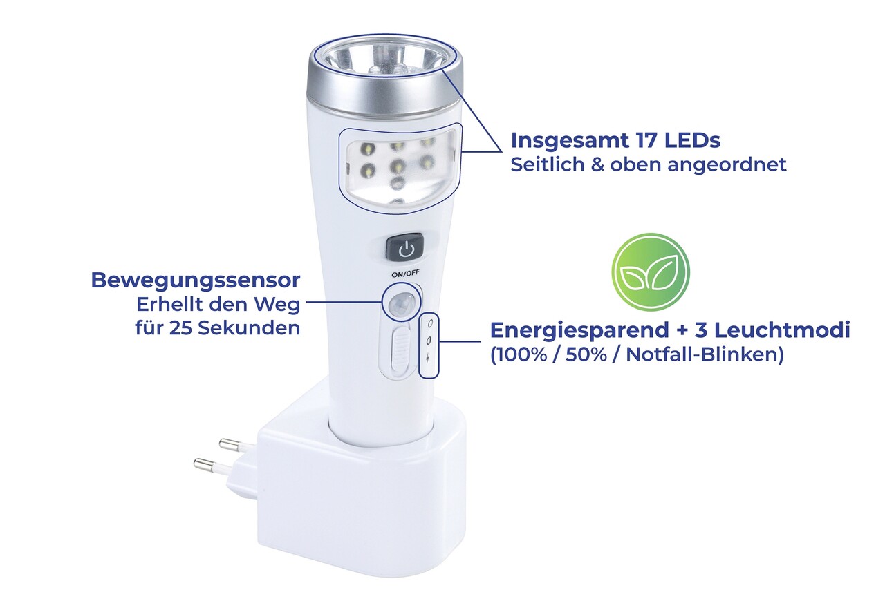 Lanterna LED 2 in 1 Maximex, LED, 17x10x5 cm, plastic, alb