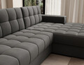 Coltar extensibil dreapta 3 locuri ELTAP, RT-06SO, Blezalt, 240x150x82 cm, lemn/poliester, gri inchis