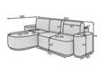 Coltar extensibil dreapta 4 locuri ELTAP, Aurumm, 285x180x92 cm, lemn/poliester, gri