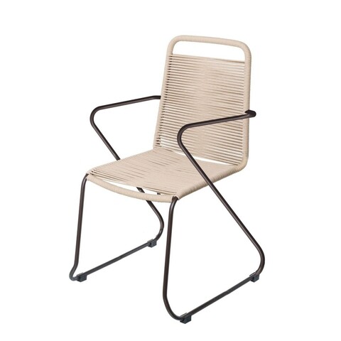 Scaun pentru gradina Antea, 53 x 53 x 88 cm, otel/sfoara, grej/negru Gradina