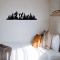 Decoratiune de perete, Mountain 1, metal, 68 x 19 cm, negru
