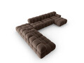 Coltar panoramic modular stanga 7 locuri, Bellis-51, Micadoni Home, 376x282x70 cm, catifea, maro inchis