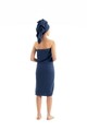 Set prosoape de baie, DC Home, Muslin, Bumbac, Albastru navy