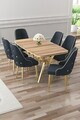 Set masa si scaune (7 piese), Hanah Home, Asel, Hazar / Aur / Antracit