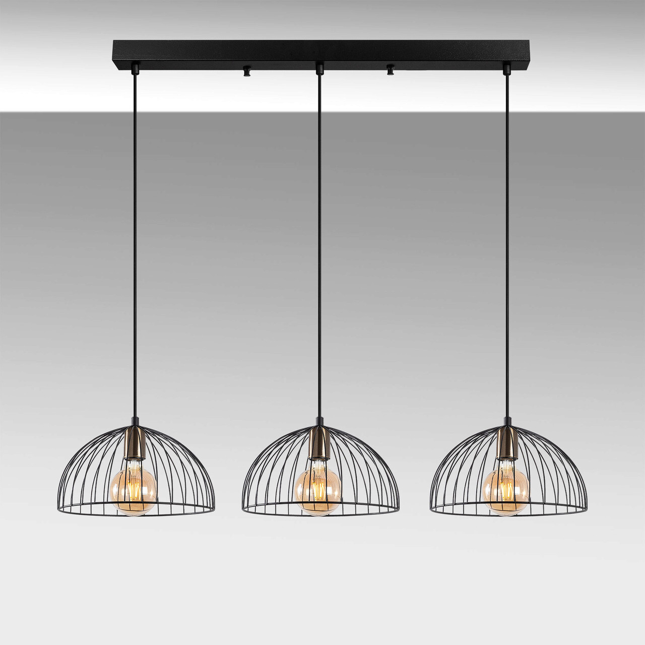 Lustra, Fulgor, 942FLG1608, Metal, Negru/Maro antic - 2 | YEO