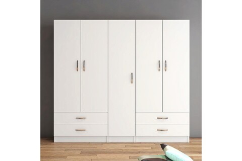 Dulap pentru haine, Tanmob, GRD0701, 200×181.8×46.5 cm, PAL , Alb 200x181.8x46.5 imagine 2022