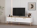 Comoda TV, Hanah Home, Mitra, 180x52x35 cm, Alb / Artizanal