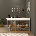 Birou  CT5 - AW, Locelso, 129x120x72 cm, PAL, natural/alb