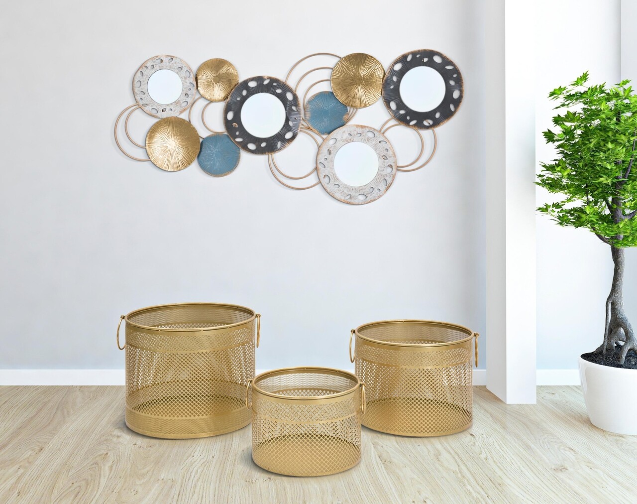 Decoratiune de perete 3D Gloty-A, Mauro Ferretti, 104x46 cm, fier, multicolor - 1 | YEO