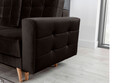 Canapea extensibila 3 locuri ELTAP, Ask12, Asgard, 233x92x93 cm, lemn/poliester, maro inchis