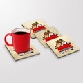 Set 4 suporturi de pahar TBA30211, Taylor, 10x10x1 cm, piatra, multicolor