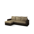 Coltar extensibil reversibil 3 locuri ELTAP, Livio, 237x150x72 cm, lemn/poliester, bej inchis/maro inchis
