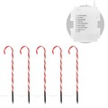 Set 5 decoratiuni luminoase Candy, H74 cm, sintetic, alb/rosu