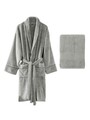 Set halate de baie, Cotton Box, Exclusive, Bumbac , Gri
