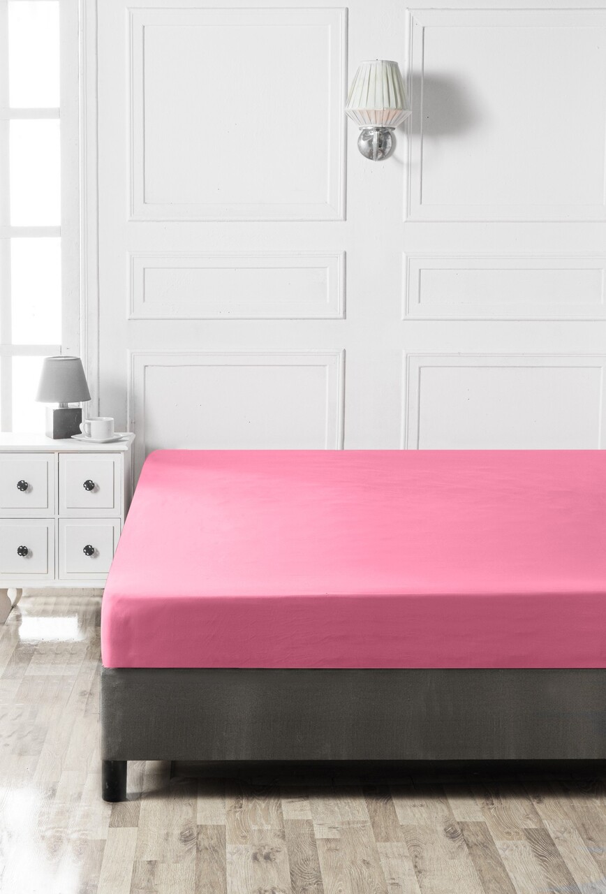Cearceaf de pat cu elastic Ranforce Double Small (DE), L'essentiel Maison, Pink, Roz - imagine 2