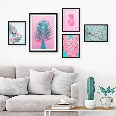 Set 5 tablouri decorative, SET_025, Lulu, 24×29 cm/34×44 cm, plastic Decoratiuni