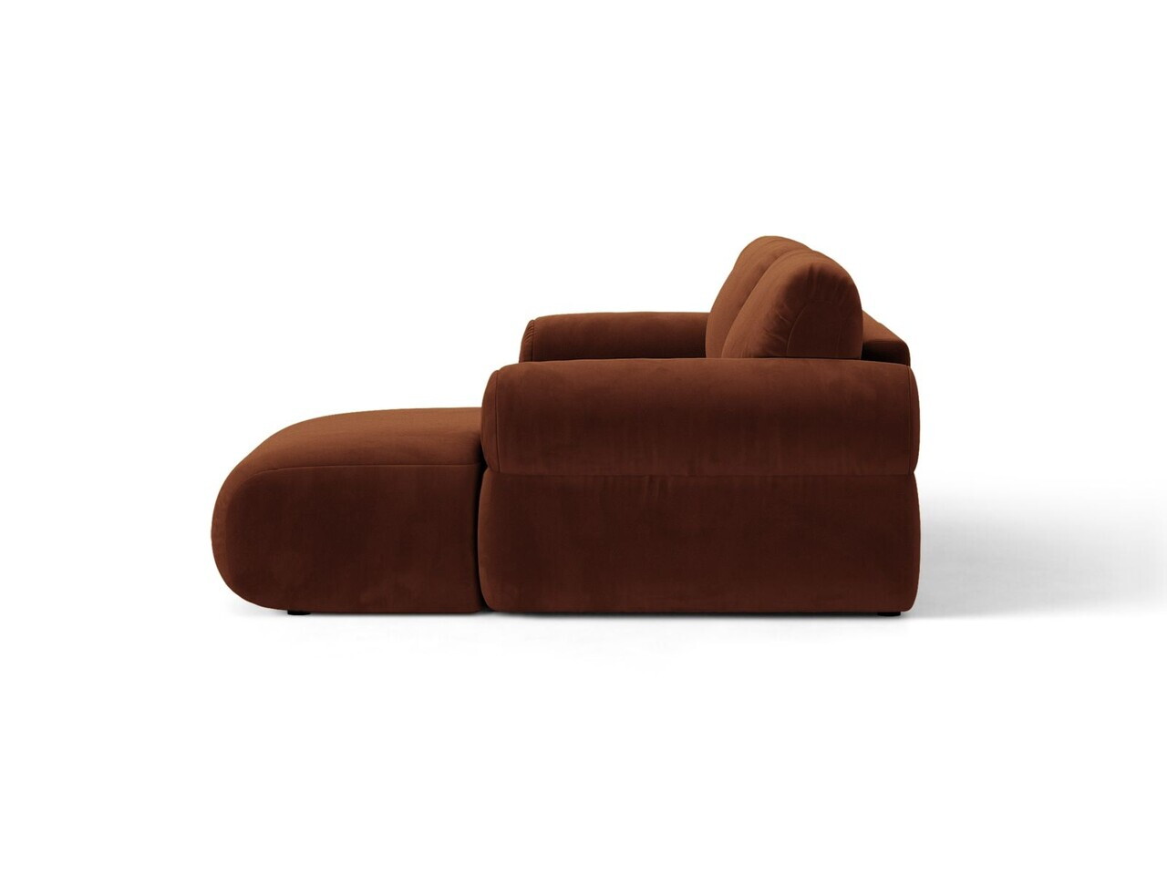 Coltar stanga 4 locuri, Ophelia, Micadoni Home, 236x164x84 cm, catifea, maro — imaginea 8