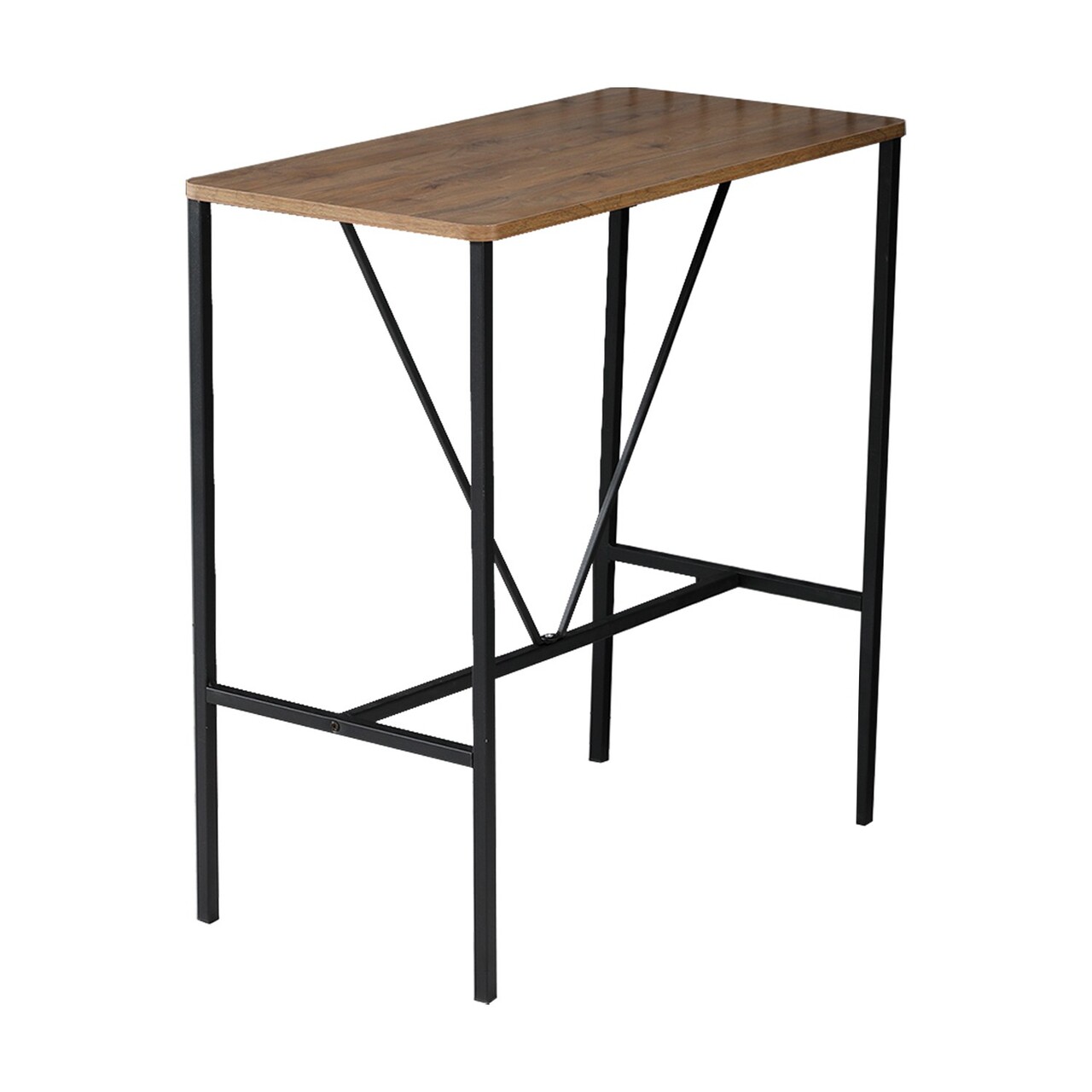 Set masa si 4 scaune de bar, Hanah Home, Nordic, Fumuriu / Nuc / Negru - view 3