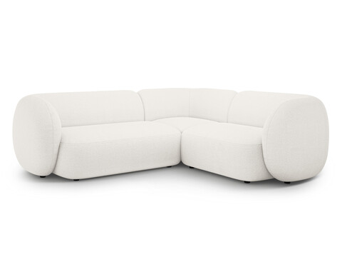 Coltar dreapta 4 locuri, Kate, Micadoni, 252x220x76 cm, tesatura boucle, alb
