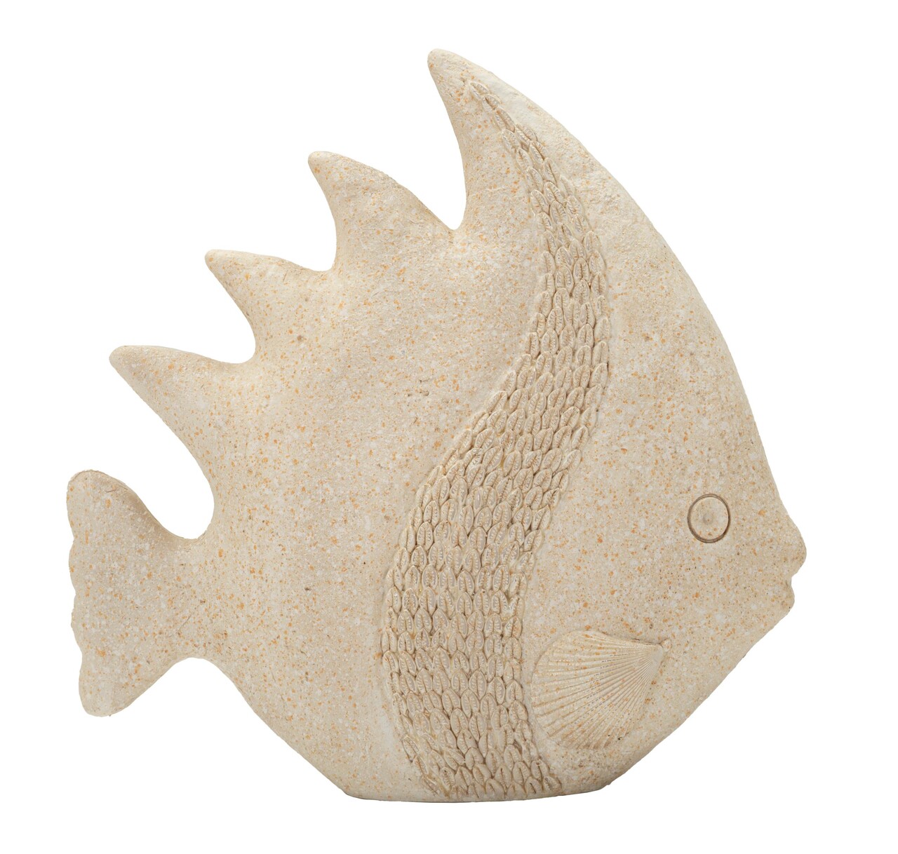 Decoratiune, Mauro Ferretti, Fish, 25.3x8.6x24.5 cm, polirasina, bej - imagine 6