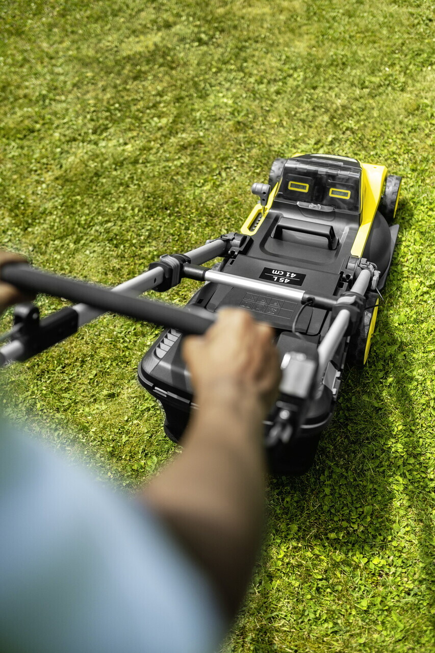 Masina de tuns iarba cu acumulator LMO 5-18 Dual Battery Set, Karcher, galben/negru — imaginea 2