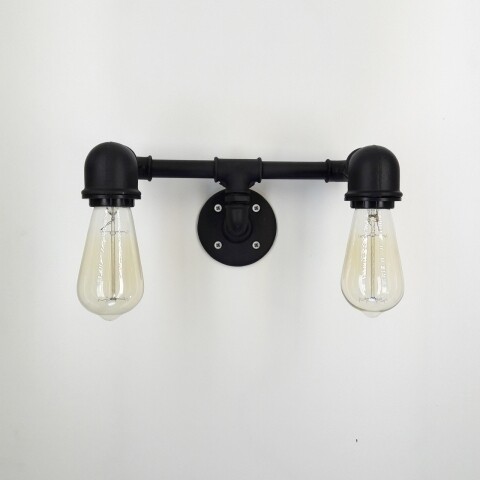 Aplica de perete All Design, metal, 32x14x17 cm, Downward Black 32x14x17