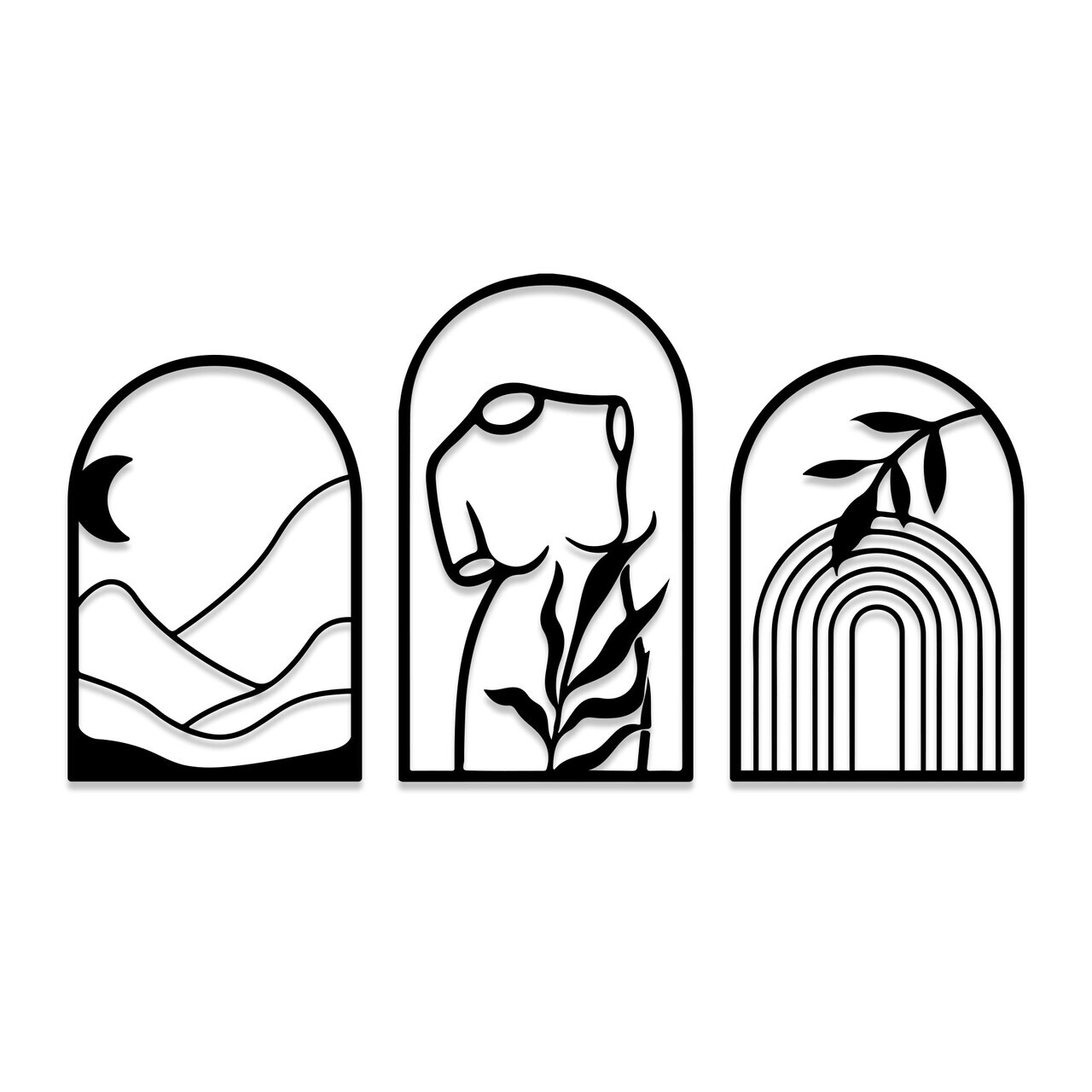 Decoratiune de perete, Memorie Trio B, Grosime: 1,5 mm, Negru — imaginea 4