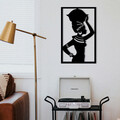 Decoratiune de perete, African, metal, 35 x 56 cm, negru