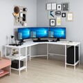 Birou, Minerva, Power L, 180x76x60 cm, PAL, Alb