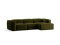 Coltar dreapta 3 locuri, Bergamo, Cosmopolitan Design, 304x152x70 cm, catifea chenille raiata, verde