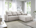 Coltar extensibil dreapta 4 locuri ELTAP, RT-18REL, Campo, 265x196x88 cm, lemn/poliester, bej deschis