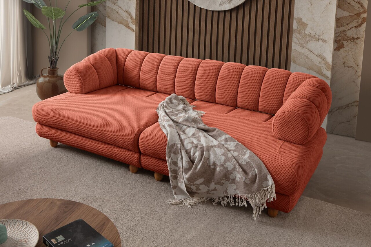 Canapea 3 locuri, Atelier del Sofa, 752EST1163, Lemn de carpen/PAL melaminat, Caramiziu - view 3