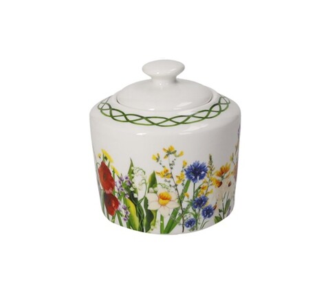 Zaharnita cu capac, Fiori Di Campo, Brandani, 10x10 cm, portelan New Bone China