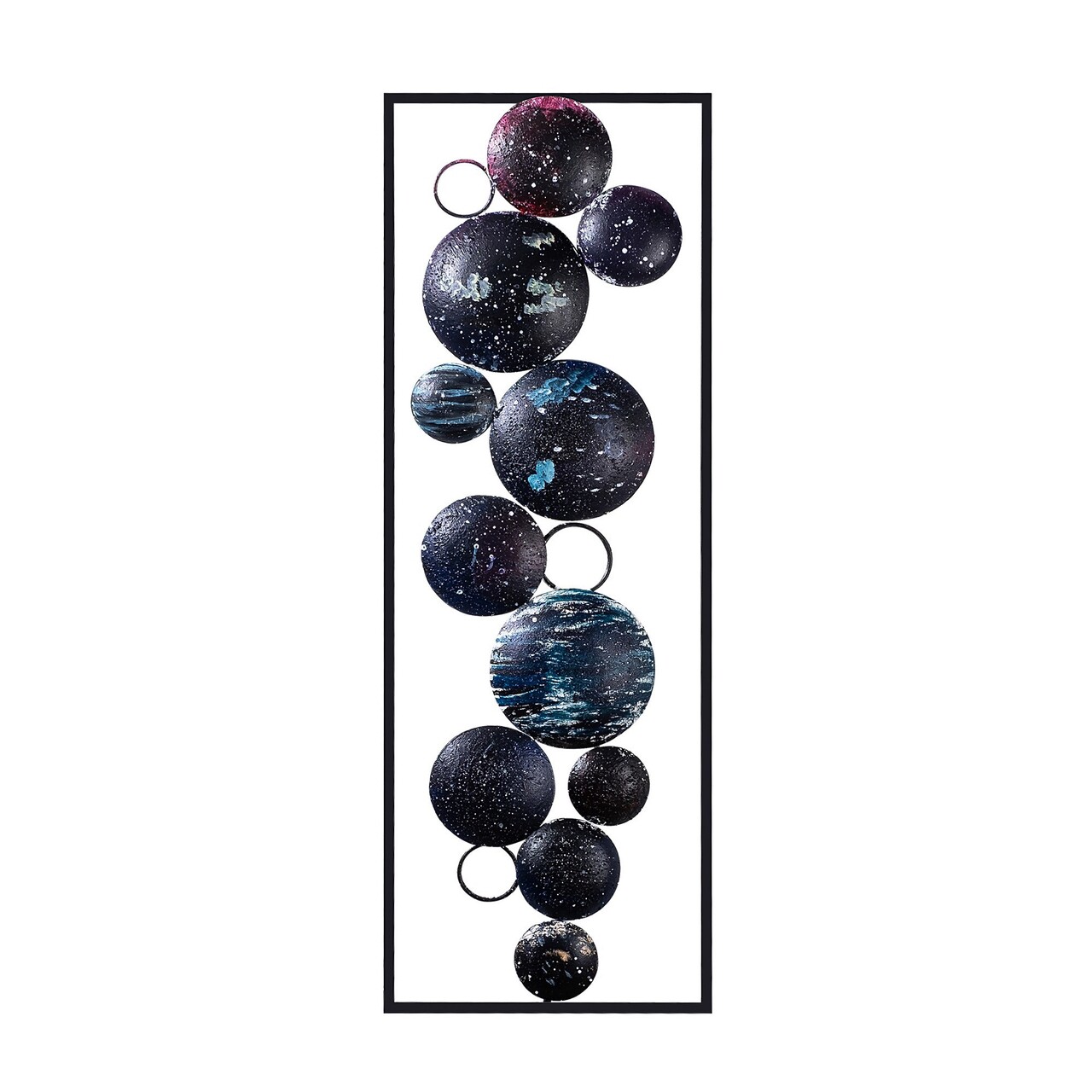 Decoratiune de perete, Space, Metal, Dimensiune: 90 x 32 cm, Multicolor - 1 | YEO