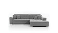 Coltar extensibil dreapta 4 locuri, ELTAP, Sorento, 296x194x78 cm, lemn/poliester, gri deschis